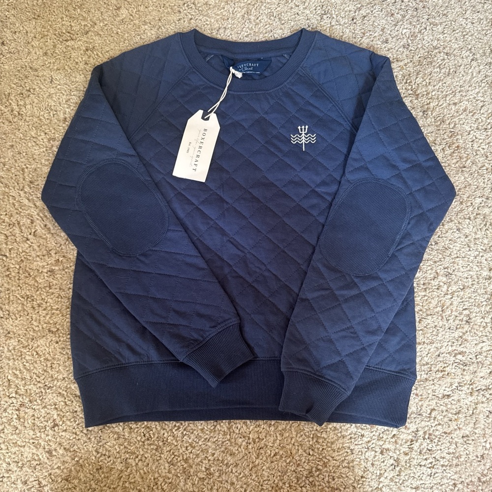 Navy Quilted Sweater
